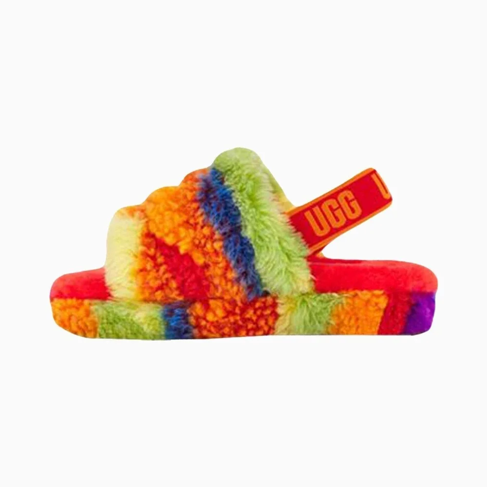 UGG Fluff Yeah Cali Collage 1119840K-RSTR Sandal Girls US 4K Multi Slide HAM622